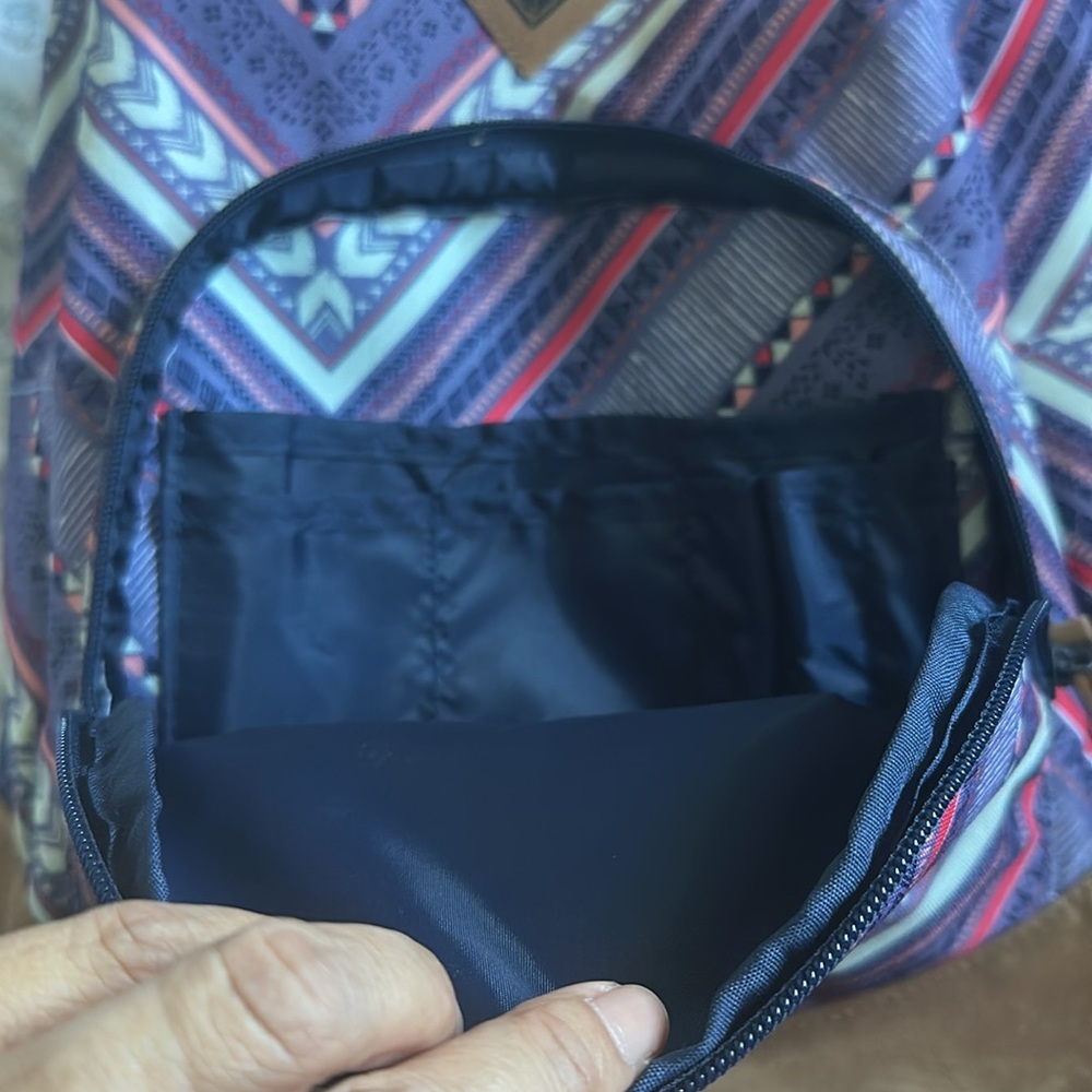 Roxy Chevron Pattern Backpack With Purple And Bro… - image 5